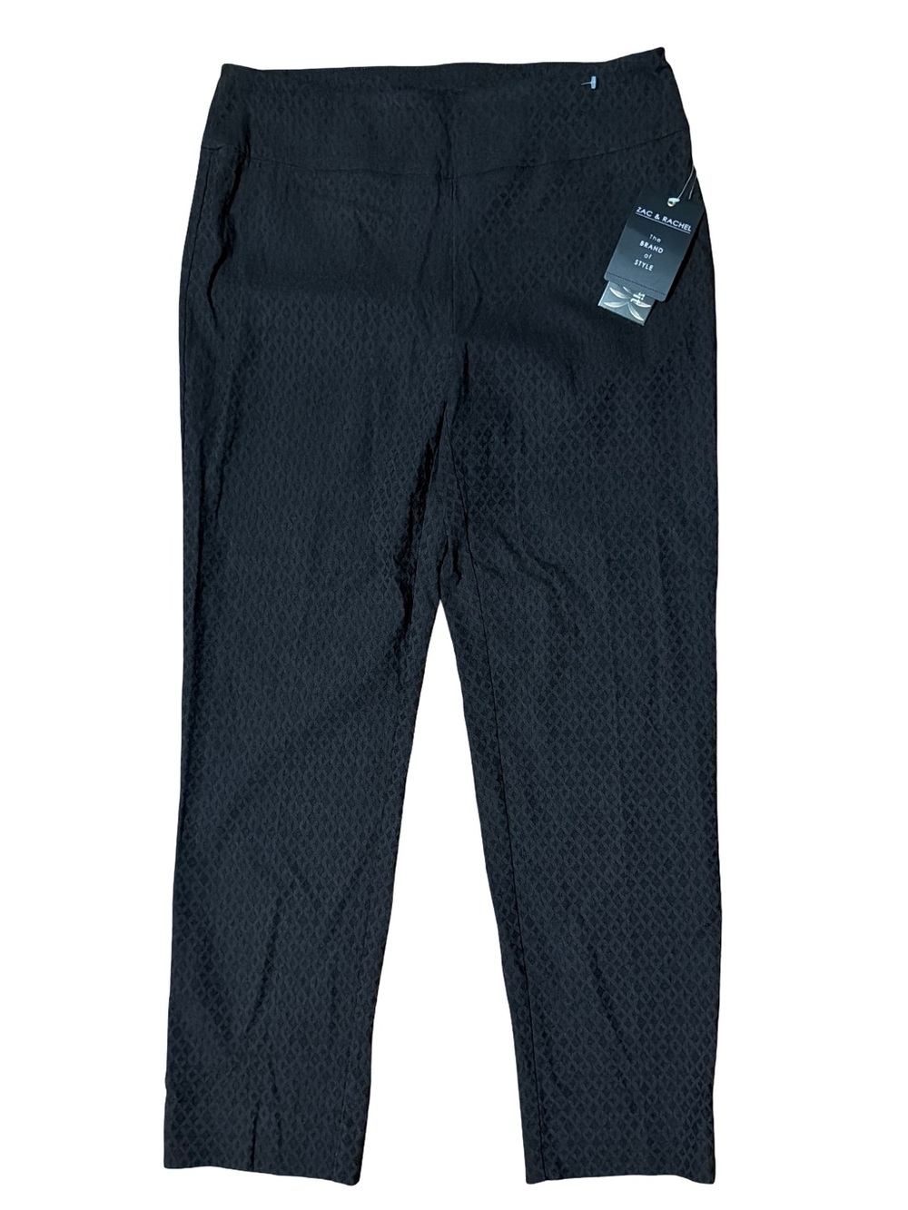 Zac & Rachel Black Cropped Textured Ankle Pants
